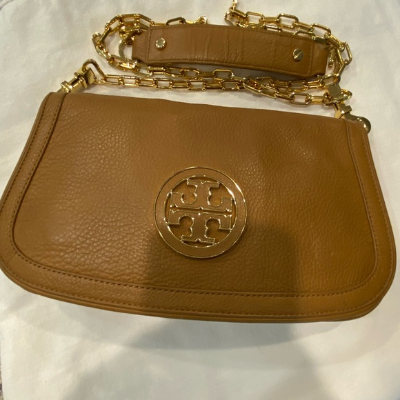 TORY BURCH Caramel Leather Crossbody Bag - Picture 1 of 13